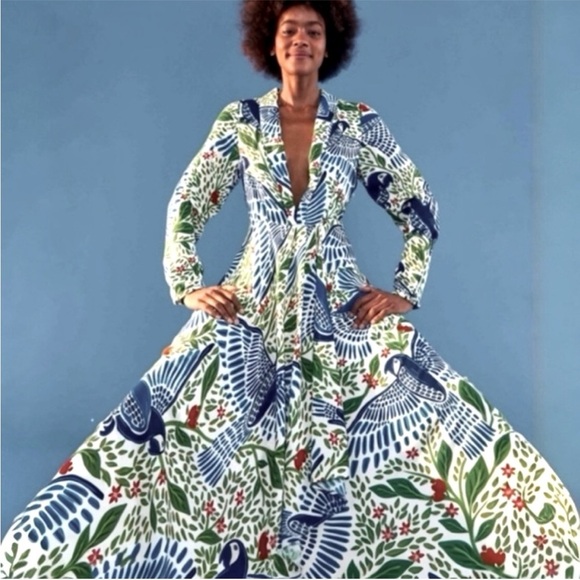 FARM Rio | Dresses | Farm Rio For Anthropologie Macaw Flight Bird V ...